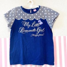 Mezzo Piano T-shirt Tops Navy Lace Ribbon Short Sleeve Approx. H 160cm Rare
