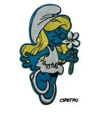 Smurfette Smurfs Vintage Retro Cartoon Claymation TV Show Iron on Patch Applique