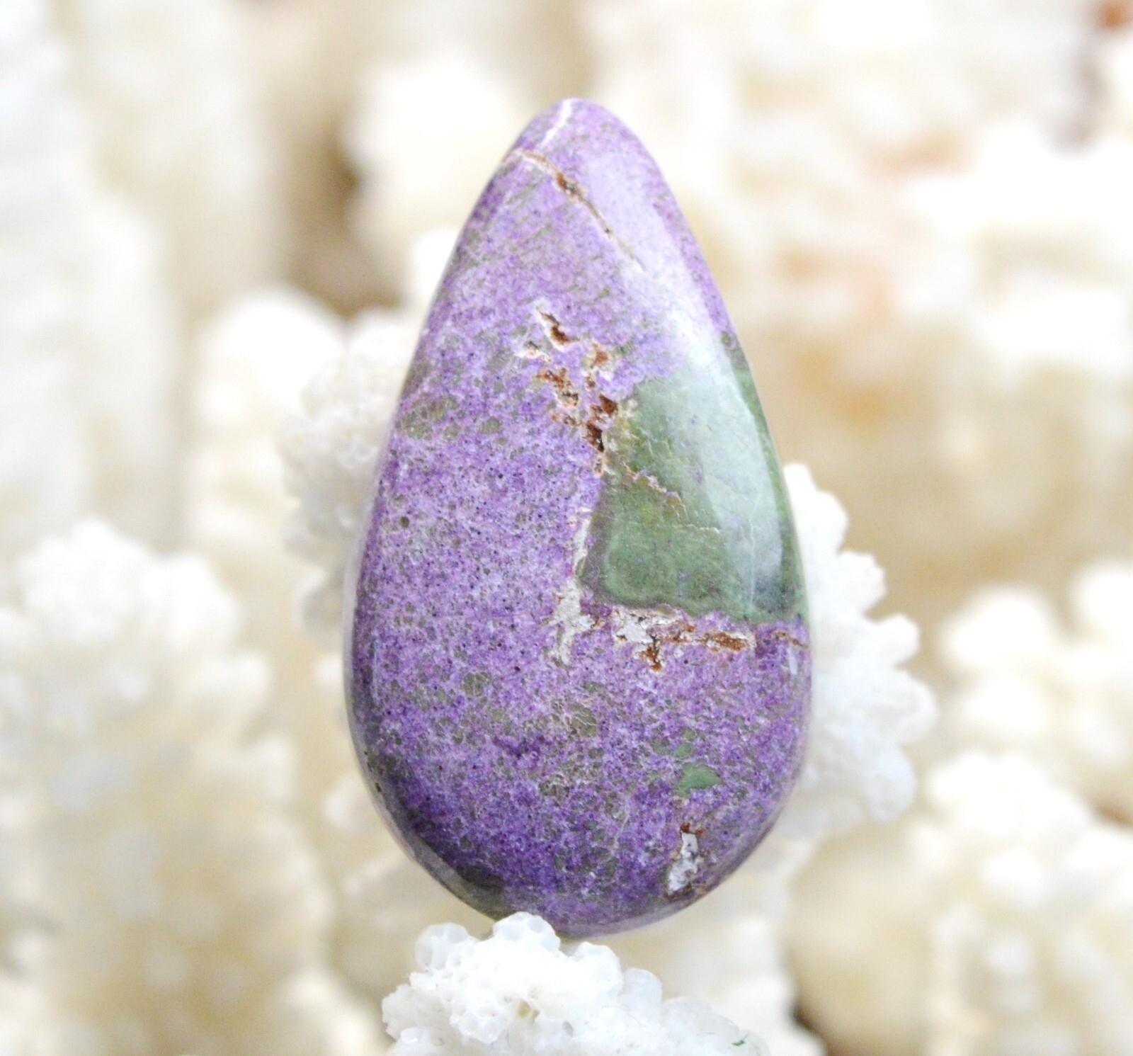 Stichtite serpentine 33 carats cabochon pierre naturelle pour création de bijou unique DX8