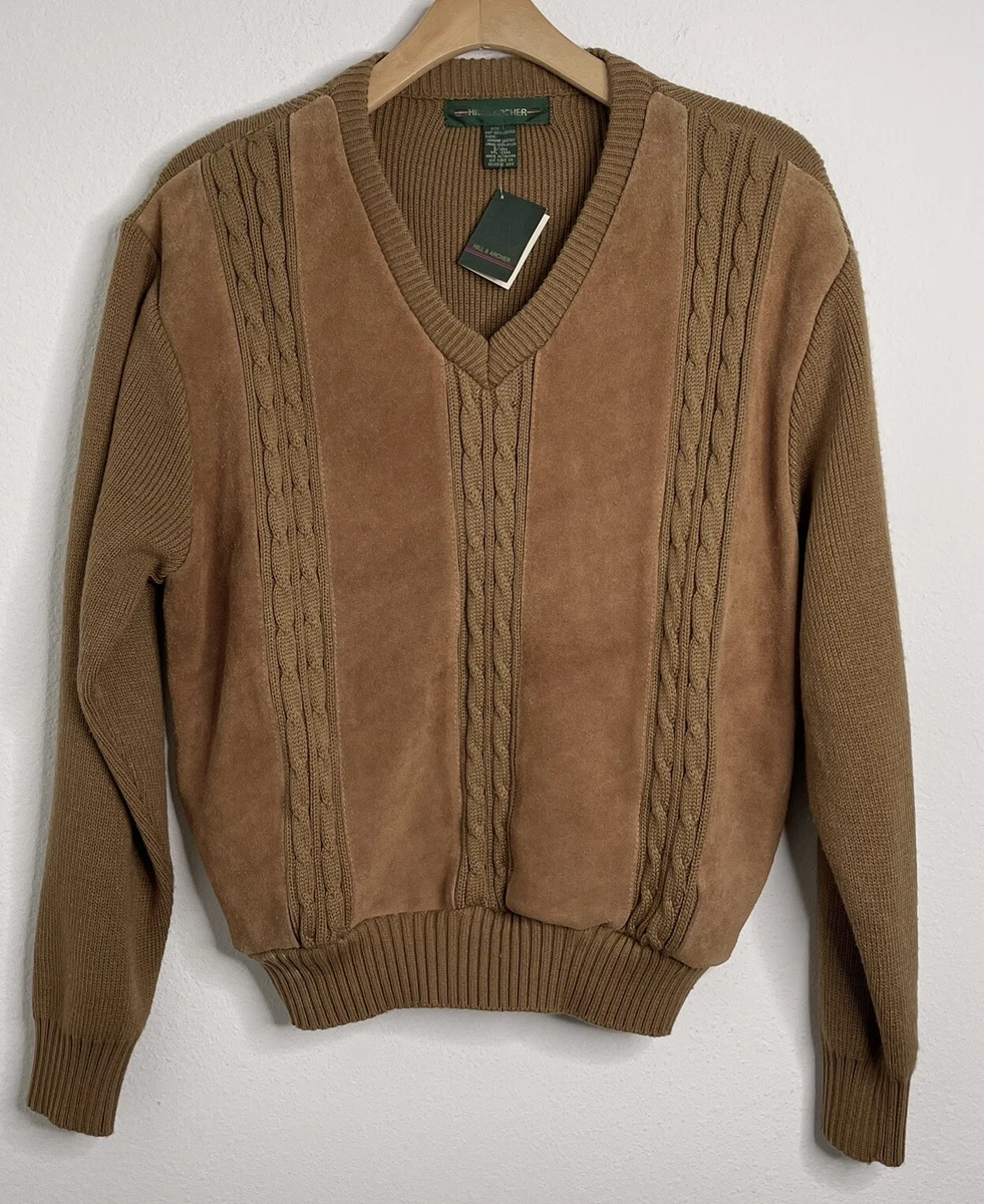 Mens Leather Sweater In Men's Sweaters | eBay