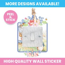 PETER RABBIT LIGHT SWITCH SURROUND WALL STICKER DECAL KIDS BEDROOM