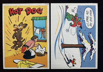 1957 Topps Goofy Series Post Cards lot of 2 cards: #5, #35