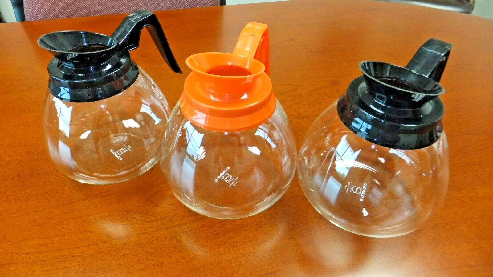 Coffee Pot/Decanter Blk/Org 64oz Commercial Lot of 3 Coffee Pots for BUNN Brewer