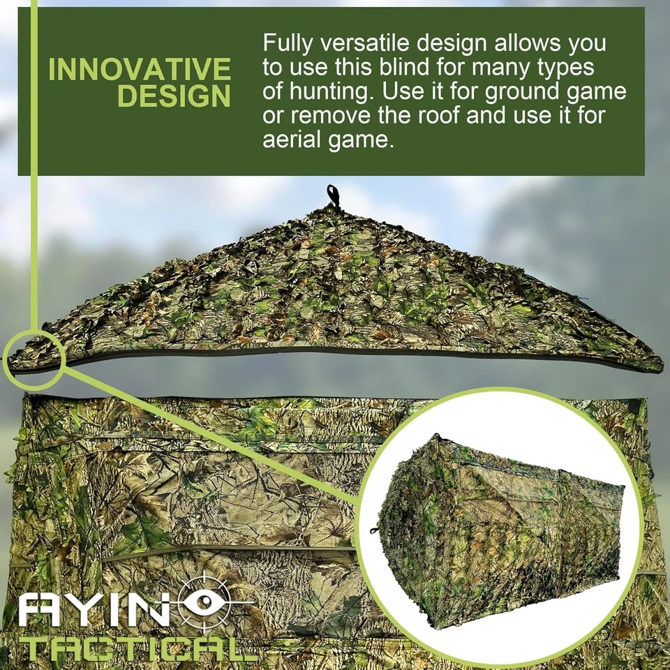 AYIN 3D Leaf Hunting Ground/Wall Blind Pop-Up Hub Blind for Turkey/Deer Hunting - Image 3 of 4