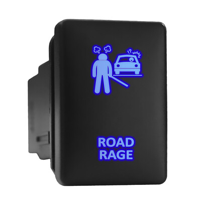 ROAD RAGE Blue LED Backlit Switch Short Push Button 1.28''x 0.87'' (Fit: Toyota)