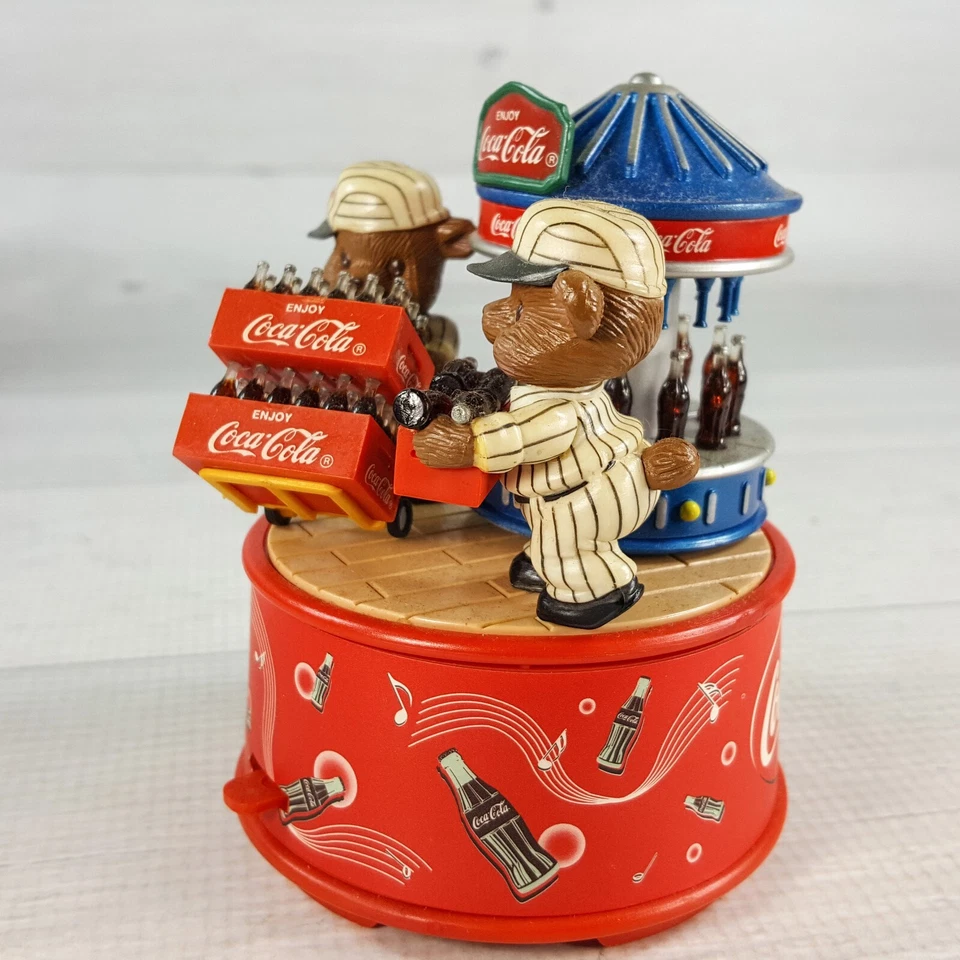 Vintage Enesco Coca Cola Busy Bottlers Musical Figurine Buy the World a Coke - Image 3 of 4