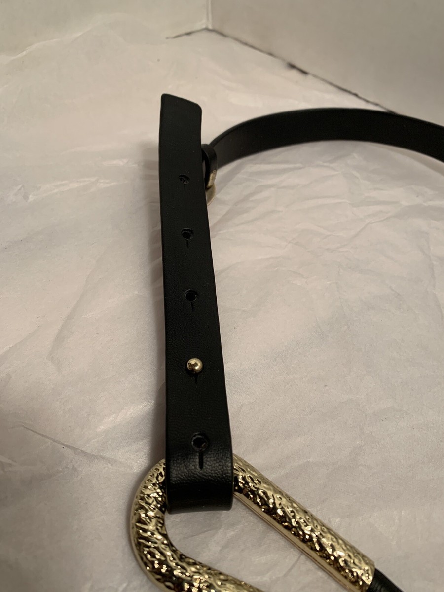Faux leather tan belt gold buckle.  Small bcbg BCBG MAXAZRIA Polyurethane Faux Leather Brown Belt Gold  main image 3