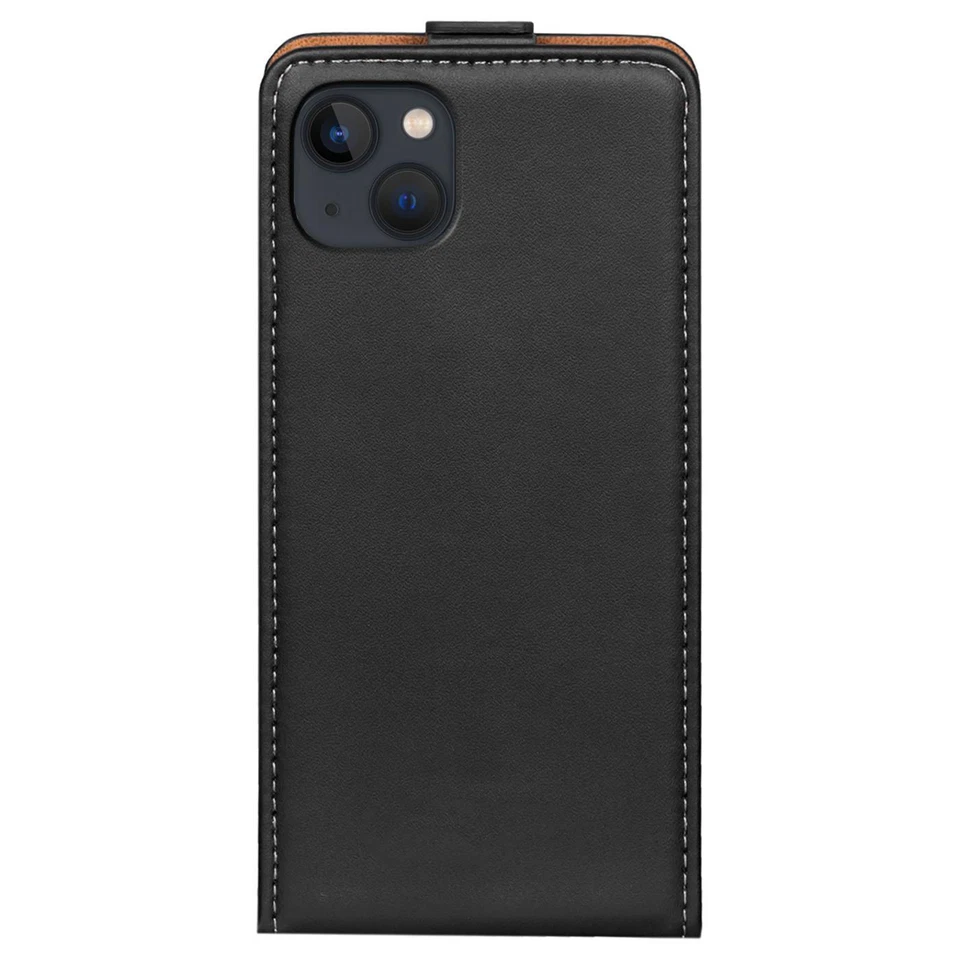 iPhone Klapptasche Hülle Schwarz Kunstleder Schutz Wallet Case Cover Top Angebot - Bild 2 von 4