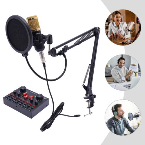Bluetooth Pro Mikrofon Kondensator microphone Komplett Set für Studio Aufnahme - Afbeelding 1 van 23