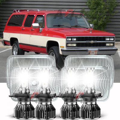 4PCS '' 6000k LED Headlights Hi/Lo Sealed Beam For BUICK CENTURY 1986-1988