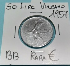 50 lire 1957(7) Vulcano  BB circolata sigillata Oblò compra subito 