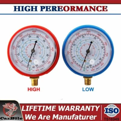 PRECISION AUTO LABS A/C Air Conditioner Refrigerant Low High Pressure Gauge PSI KPA