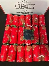 Exclusive HandCrafted Premium 13" Christmas Crackers WITH SNAPS Hat Gifts Sweets