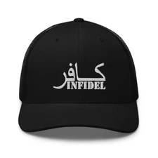 Infidel Arabic Kafer Embroidered Trucker Hat Cap Clothing Gift