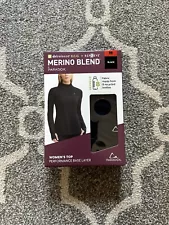 New Merino Blend by Paradox 1/4 Zip Activewear Base Layer Top BlackWomen’s M
