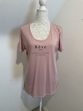 LADIES DODO PINK SOFT SLOGAN PYJAMA TOP UK SIZE XL BNWT