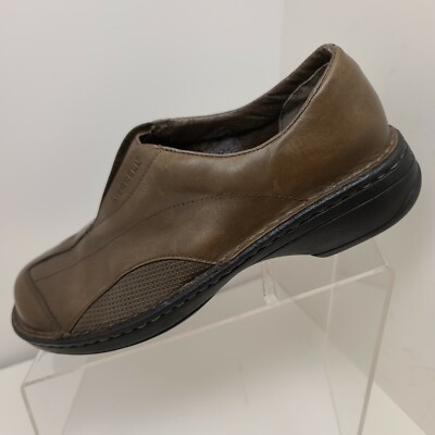 Merrell Tetra Flex Peat Brown Womens Slip On Leather Shoes Size 8