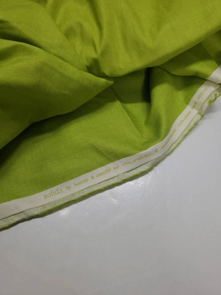 Bonnie and Camille Fabric Solids Moda Scrumptious Retro Lime Green ONE YARD - Image 2 of 2