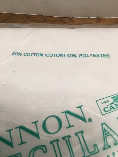 Cannon Irregular Percale Full Fitted Sheet 54” X 76” Double Vintage New OS White - Picture 4 of 7