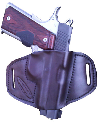MTR Custom Leather B-1 Pancake Belt Slide Holster, OWB-RH-Black-RUGER MAX 9-USA