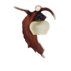 Appliques, lampe de mur avec la vrai bois de daim. 1xE27 45x40cm 1517
