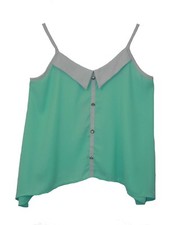Paper Crane Mint Green Flowy Cami Tank Top Small S Spaghetti Strap NWT