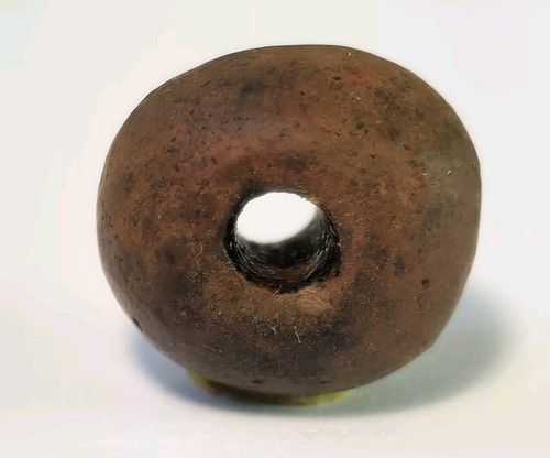 16.3mm ANCIENT RARE ASIA MINOR BRICK JASPER STONE BEAD - Picture 10 of 10