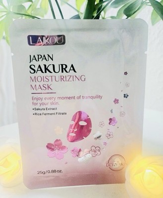 Tuchmaske * LAIKOU * JapanSAKURA & Moisturizing mask & 4Stück