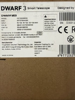 Dwarf 3 Telescope in excellent condition will consider offers