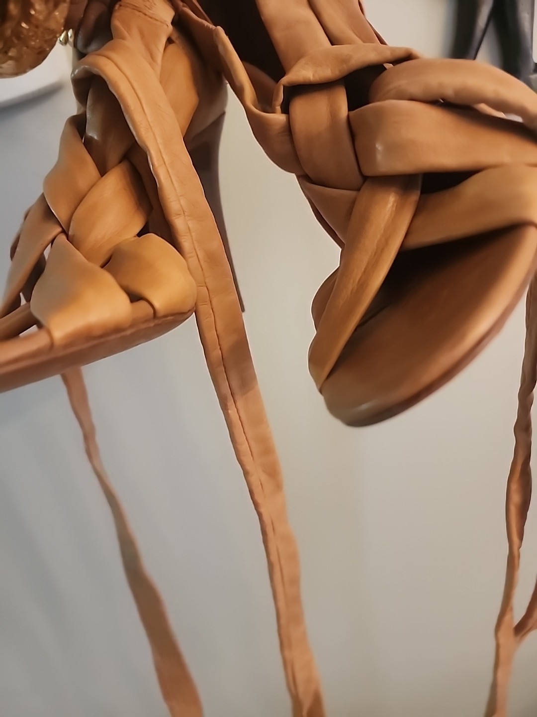 New Tory Burch Wrap Up Lounge-Baby Tan Leather  Stiletto Heels  Women's Sz 6.5 M thumbnail 7