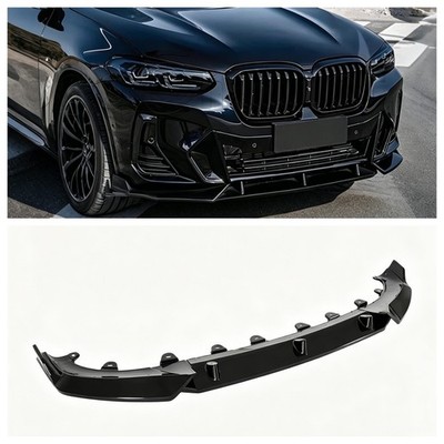 For 2022-25 BMW G01 X3 G02 X4 LCI M Sport GT-Style Glossy Black Front Bumper Lip