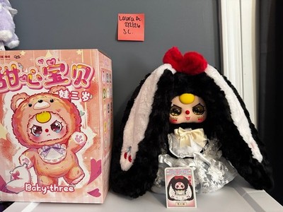  Baby Three V4 400 SECRET Black Bunny w/ rare gold liquid eyes 
