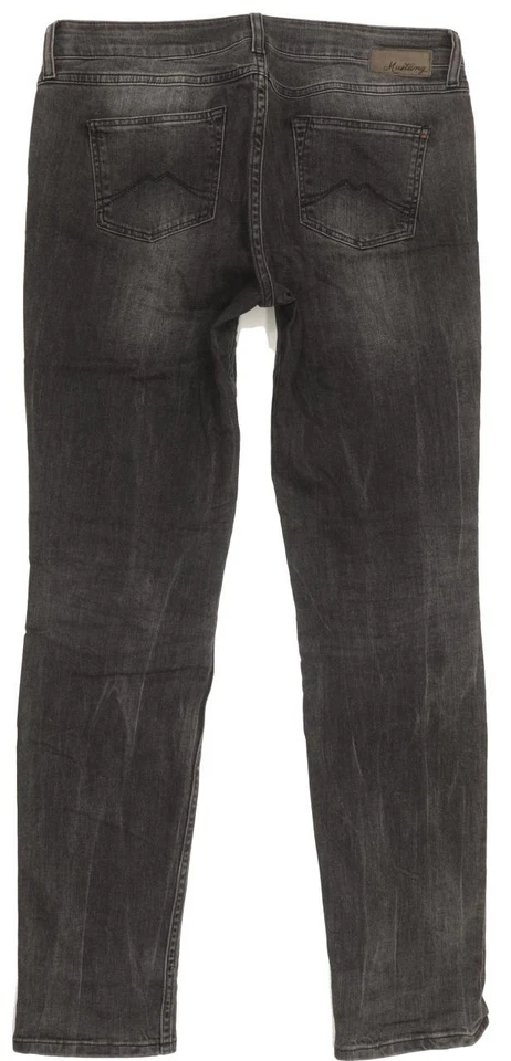 Pantalones de mezclilla elásticos ajustados rectos carbón Mustang Jasmin para mujer W31 L32 (94380) Foto 2 de 4
