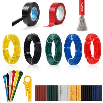 16AWG 5 Colors Silicone Electrical Wire Kit Hook Up Cable for Electronics DIY...