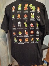 New Super Mario Bros. 8-bit cast t shirt XL Bowser Luigi Koops Goomba