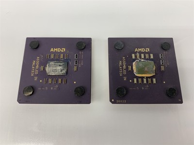 Lot of 2 - AMD Athlon Ceramic Gold Pin CPU Processor