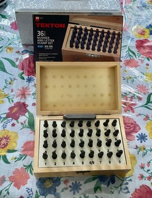 Tekton 36 Piece Number Letter Stamp Set 5/32 - Metal, Wood Leather Punches NEW  