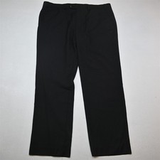 Lauren Ralph Lauren 38x30 Black 100 Wool Flat Front Straight Dress Mens Pants