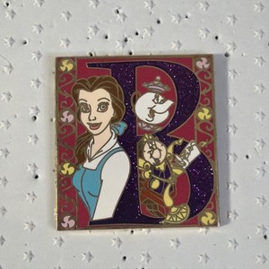 Disney Pin Princess Belle Storybook Initial B Beauty Beast Potts 2007 Rare