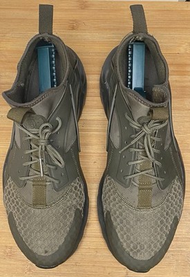 Nike Air Huarache Run Ultra Green Olive Army Size 9.5 Men s Lace Up Sneakers