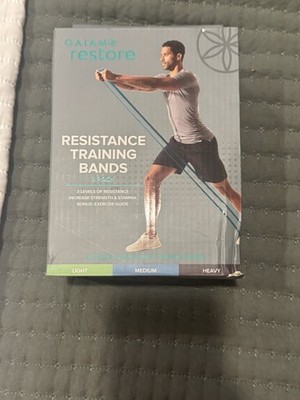 Gaiam Restore Resistance Training Bands 3 Pack Light Medium Heavy NEW Sealed