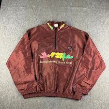 Vintage Surf Style Men's Windbreaker Jacket 1/4 Zip One Size 90s Iridescent USA