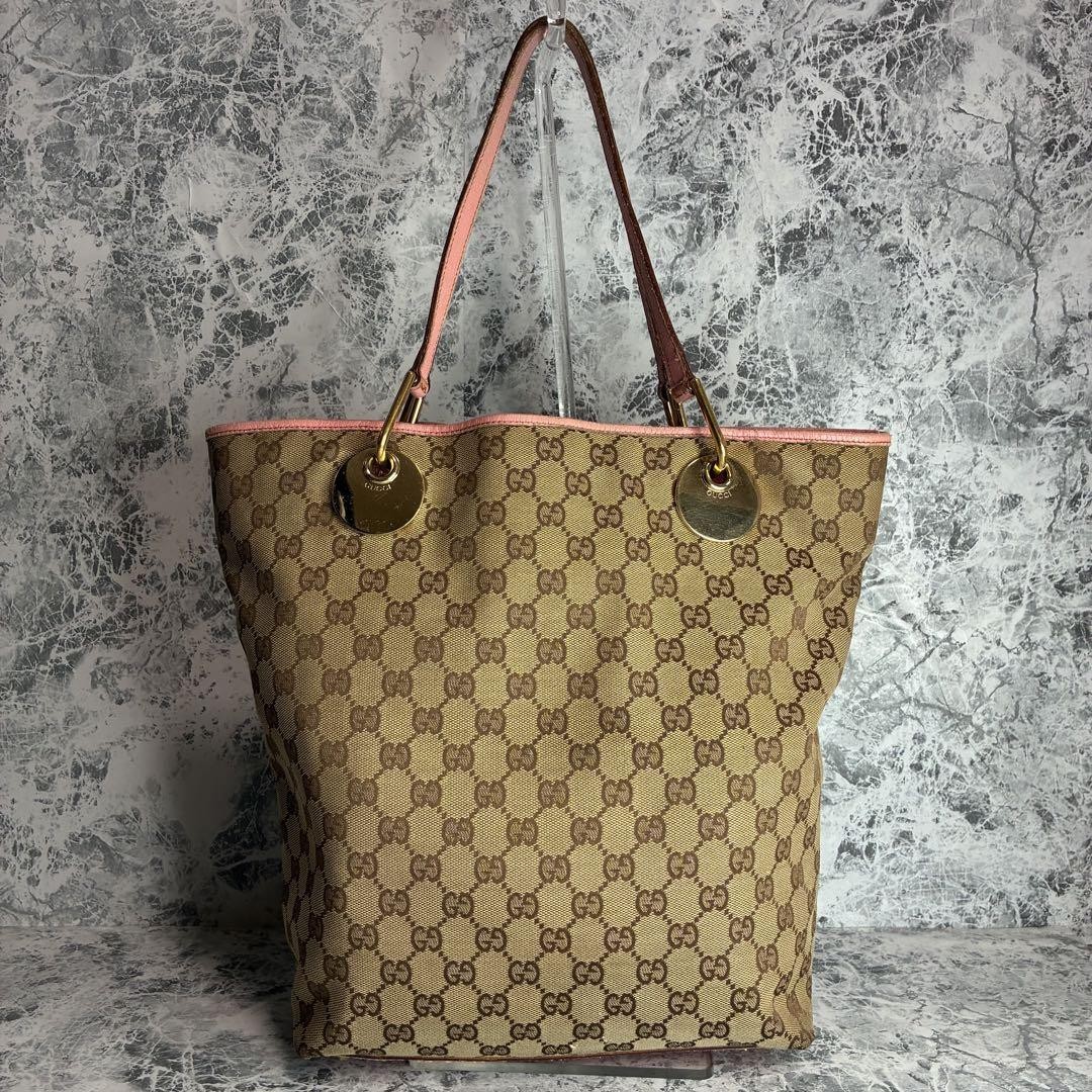 GUCCI GG Canvas Beige Tote Bag Authentic G0806786