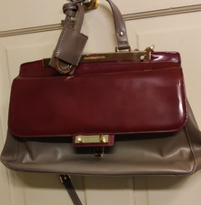 Roccobarocco Burgundy Taupe Satchel Top Handl...