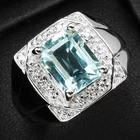 Pristine Sky Blue Aquamarine Baguette 2.02Ct 925 Sterling Silver Handmade Rings