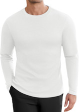 Men'S Long Sleeve Shirts Honeycomb Waffle Pullover Sweater Crewneck Thermal Tops