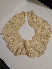 Victorian-Era Neck Warmer Hand Crochet Scarf Collar with Vintage Button
