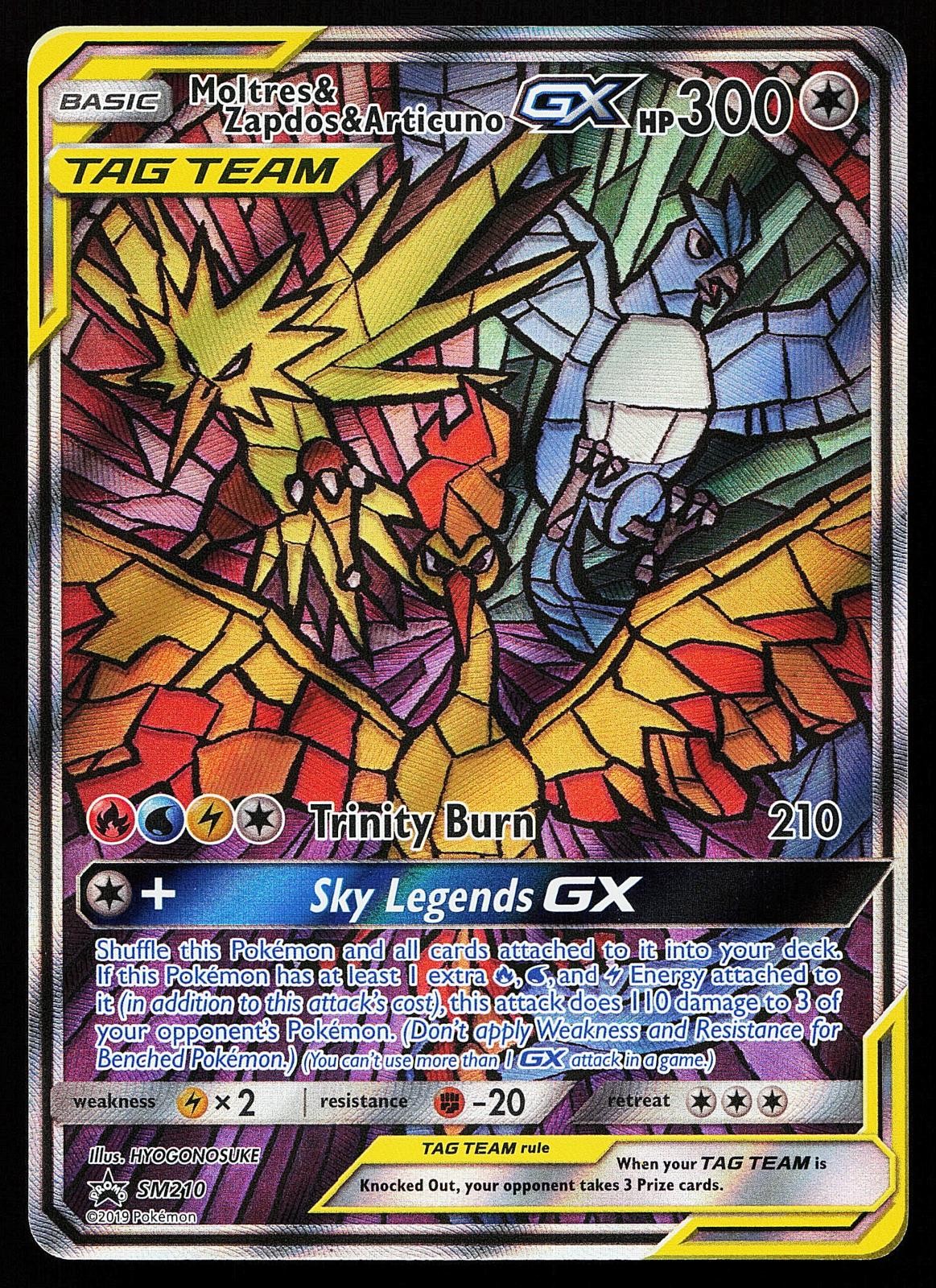 Moltres & Zapdos & Articuno GX SM210 Holo Sun & Moon Promo Pokemon Card