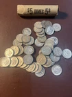 1946-1964 90% SILVER ROOSEVELT DIMES ROLL 50 COIN LOT- MIXED DATES AND MM