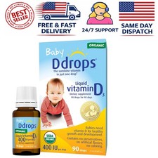 Liquid Vitamin D Drops 400 IU for Babies - Pack of 2, Easy Administration